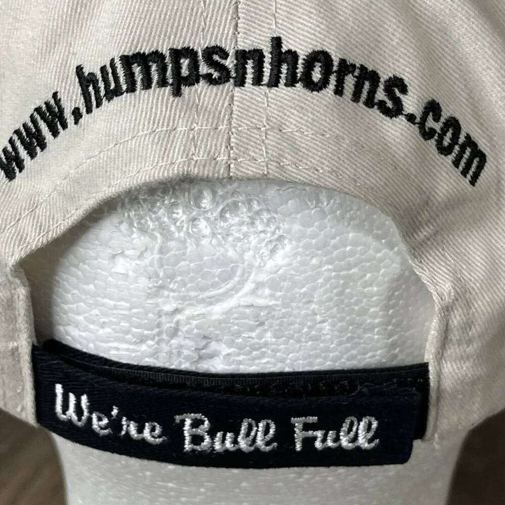 Humps N Horns Bull Riding News Tan Ball Cap Hat Hook N Loop - Picture 9 of 14